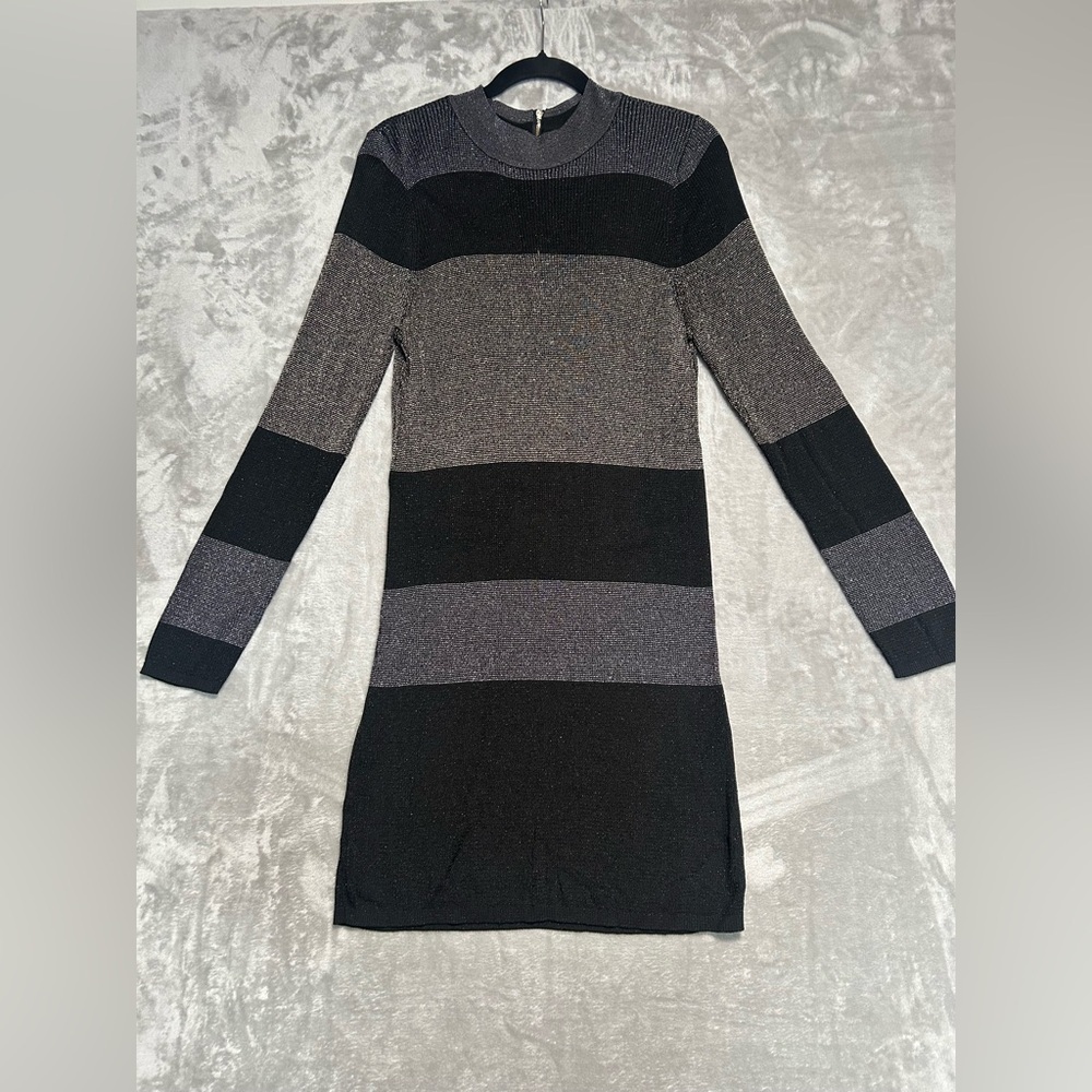White House Black Market Long Sleeve Dress Women’s 1X Holiday Party Shimmer Gold